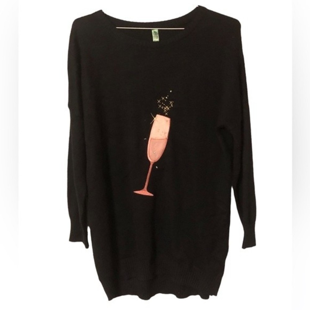 Honeydew Black Pink Champagne Tunic Sweater Size Medium